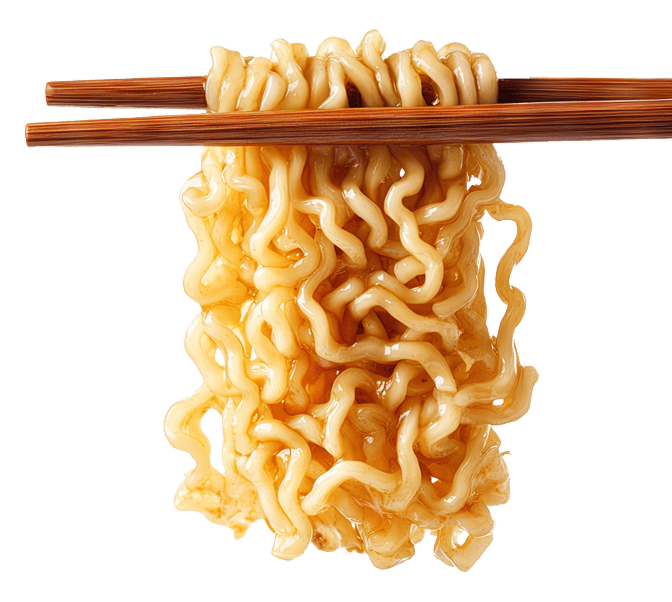 Ko-Lee noodles held with chopsticks